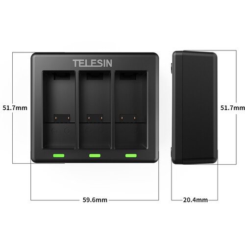 TELESIN 3-Channel Battery Charger for GoPro Hero9 - Image 3