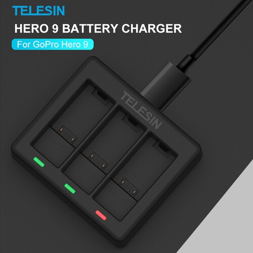 TELESIN 3-Channel Battery Charger for GoPro Hero9 - Image 6