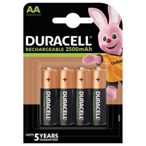 DURACELL RECHARGEABLE AA 2500MAH BATTERIES