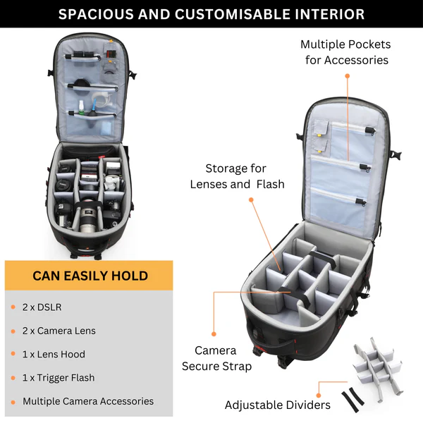 Kamron Tough BP Max Waterproof DSLR Backpack Camera Backpack - Image 6