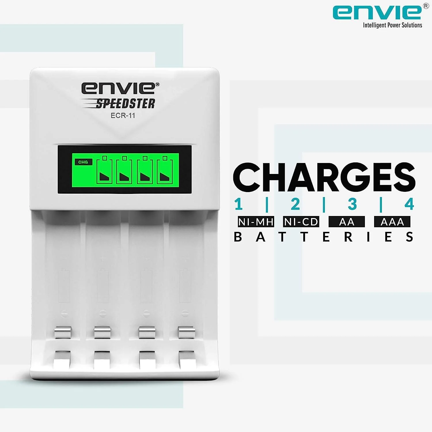 ENVIE Charger for (ECR 11 Fast Charger) AA & AAA Rechargeable Batteries - Image 8
