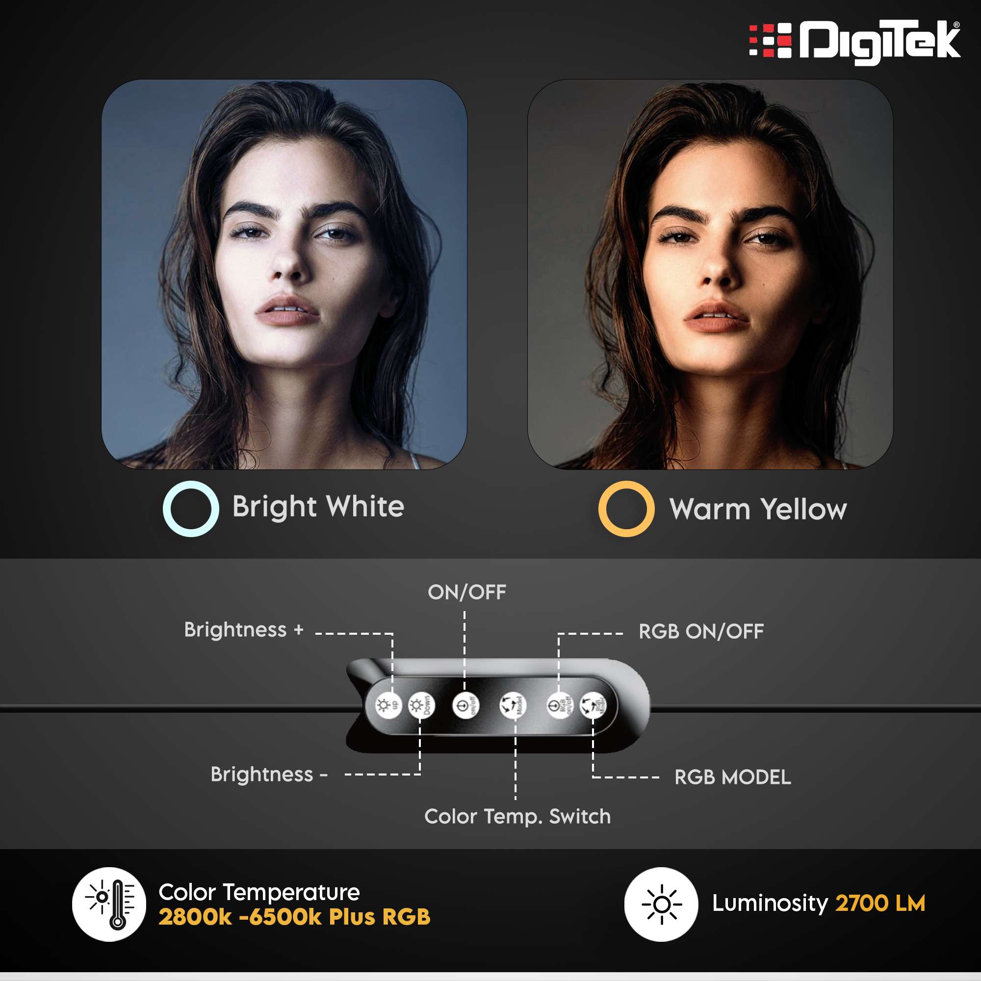 DIGITEK® (DRL-15C RGB) LED Ring Light 38cm (15 inch) RGB with Stand for YouTube - Image 4