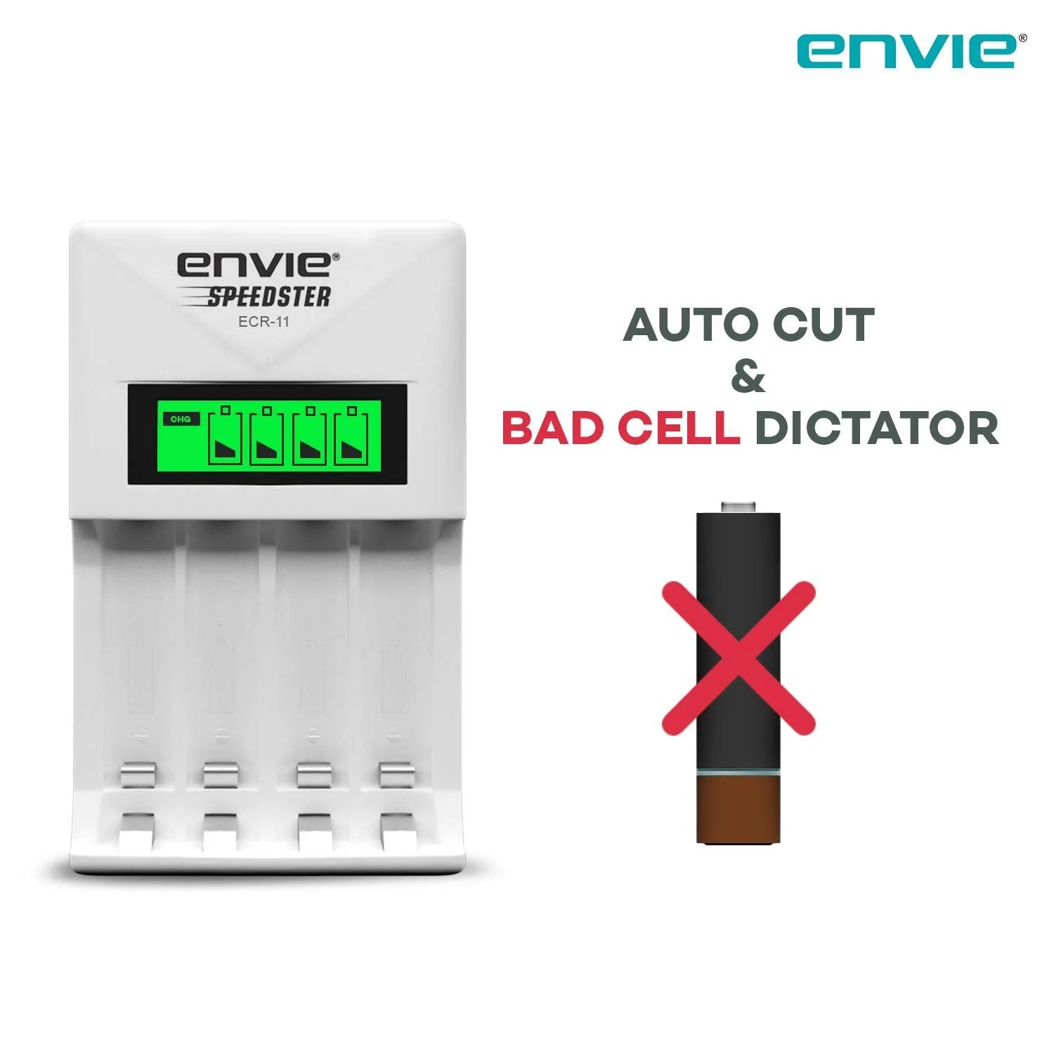 ENVIE Charger for (ECR 11 Fast Charger) AA & AAA Rechargeable Batteries - Image 7