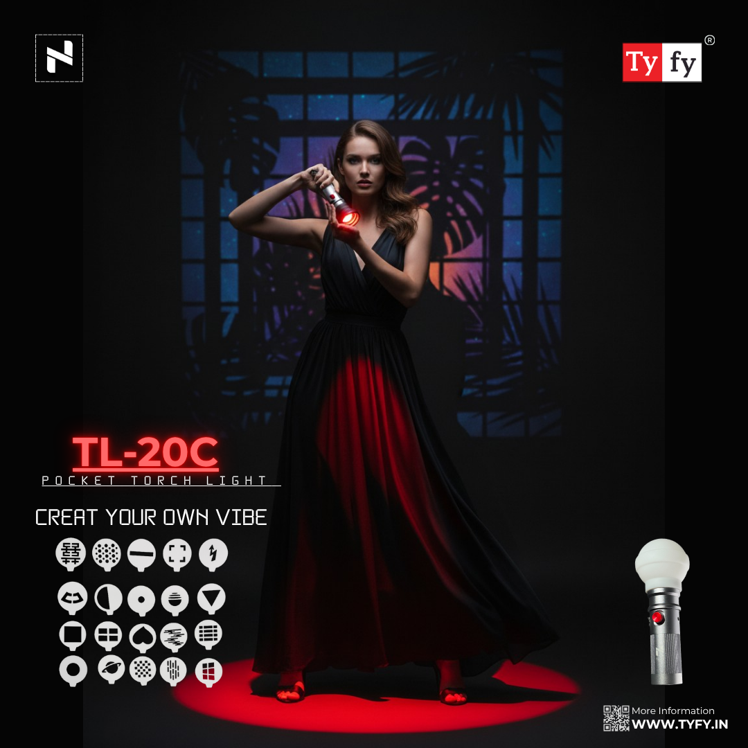 TyFy NANTU TL-20C Pocket 20 GOBO RGB Torch Light - Image 3