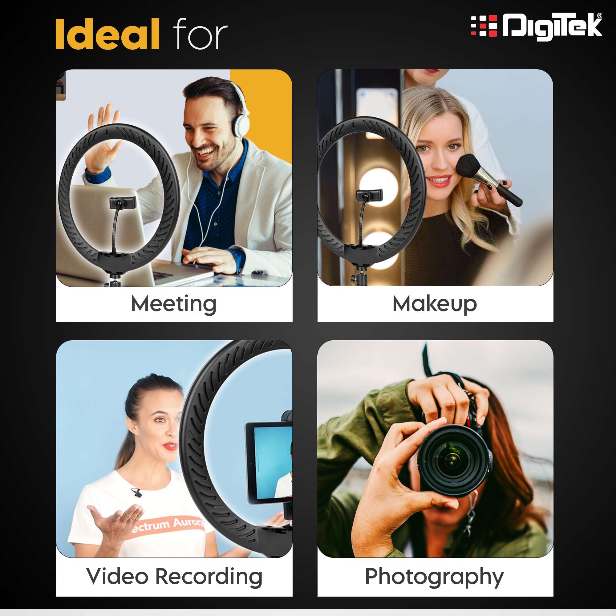 DIGITEK® (DRL-15C RGB) LED Ring Light 38cm (15 inch) RGB with Stand for YouTube - Image 2