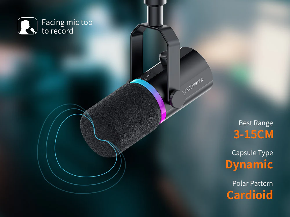 FEELWORLD PM1 XLR USB Dynamic Microphone - Image 12