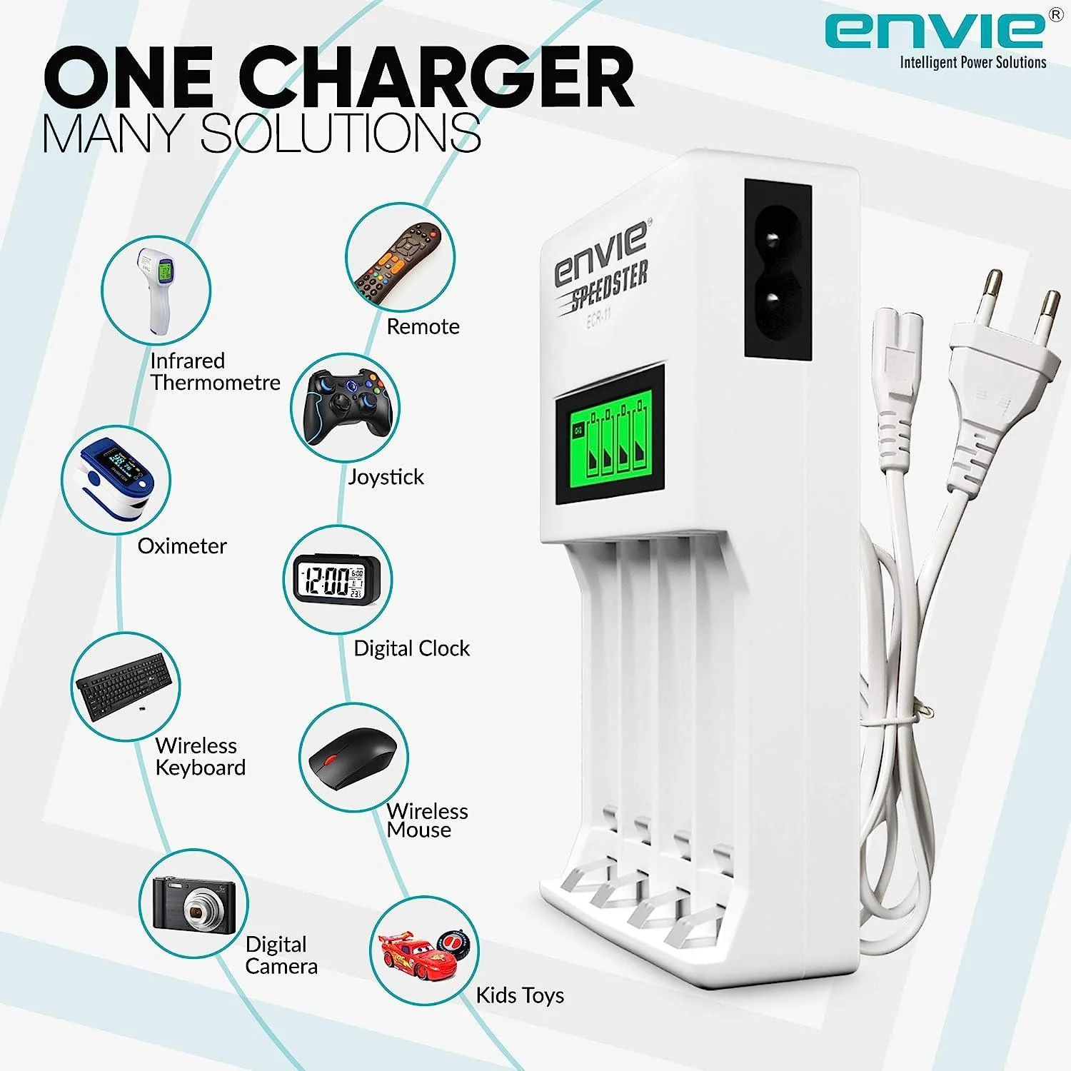 ENVIE Charger for (ECR 11 Fast Charger) AA & AAA Rechargeable Batteries - Image 6