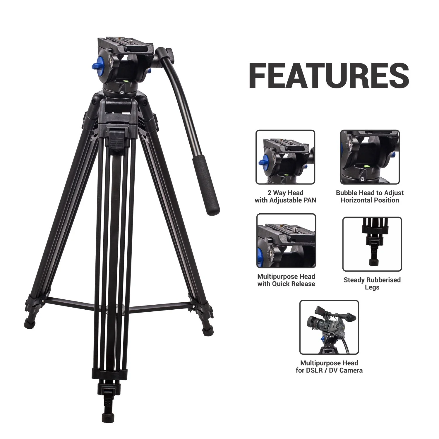 Digitek DPTR 601 VD Professional Tripod - Image 3