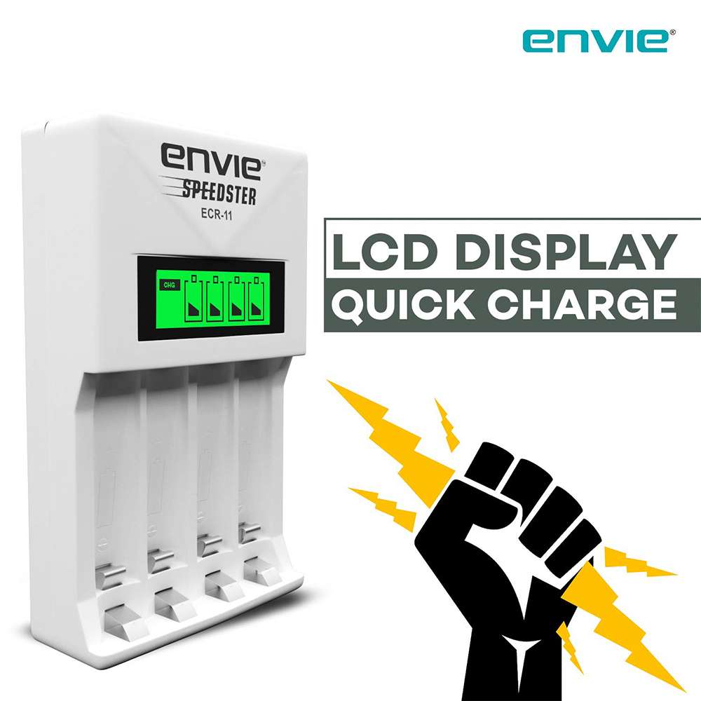 ENVIE Charger for (ECR 11 Fast Charger) AA & AAA Rechargeable Batteries - Image 4
