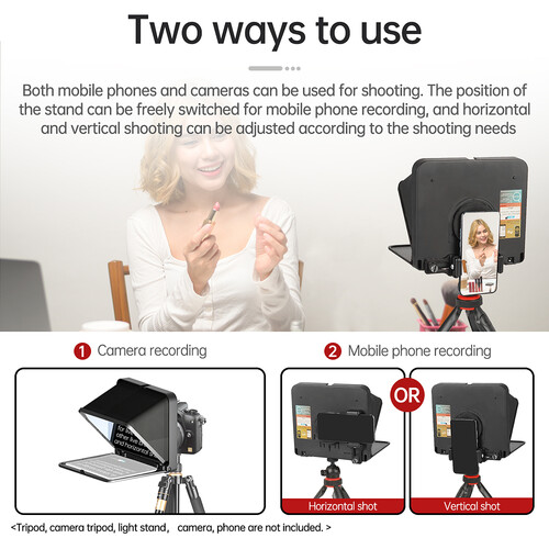 LENSGO TC7 Portable Teleprompter for Smartphones, Tablets & Select DSLR/Mirrorle - Image 14