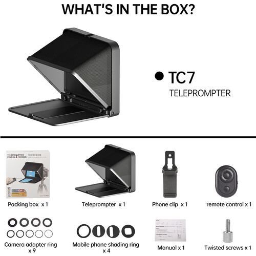 LENSGO TC7 Portable Teleprompter for Smartphones, Tablets & Select DSLR/Mirrorle - Image 11