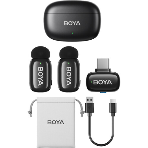 BOYA mini 2-Person Tiny Wireless Microphone System with USB-C Connector