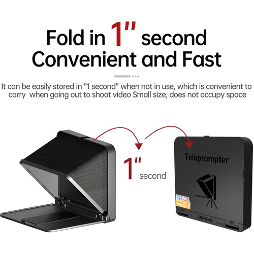LENSGO TC7 Portable Teleprompter for Smartphones, Tablets & Select DSLR/Mirrorle - Image 13