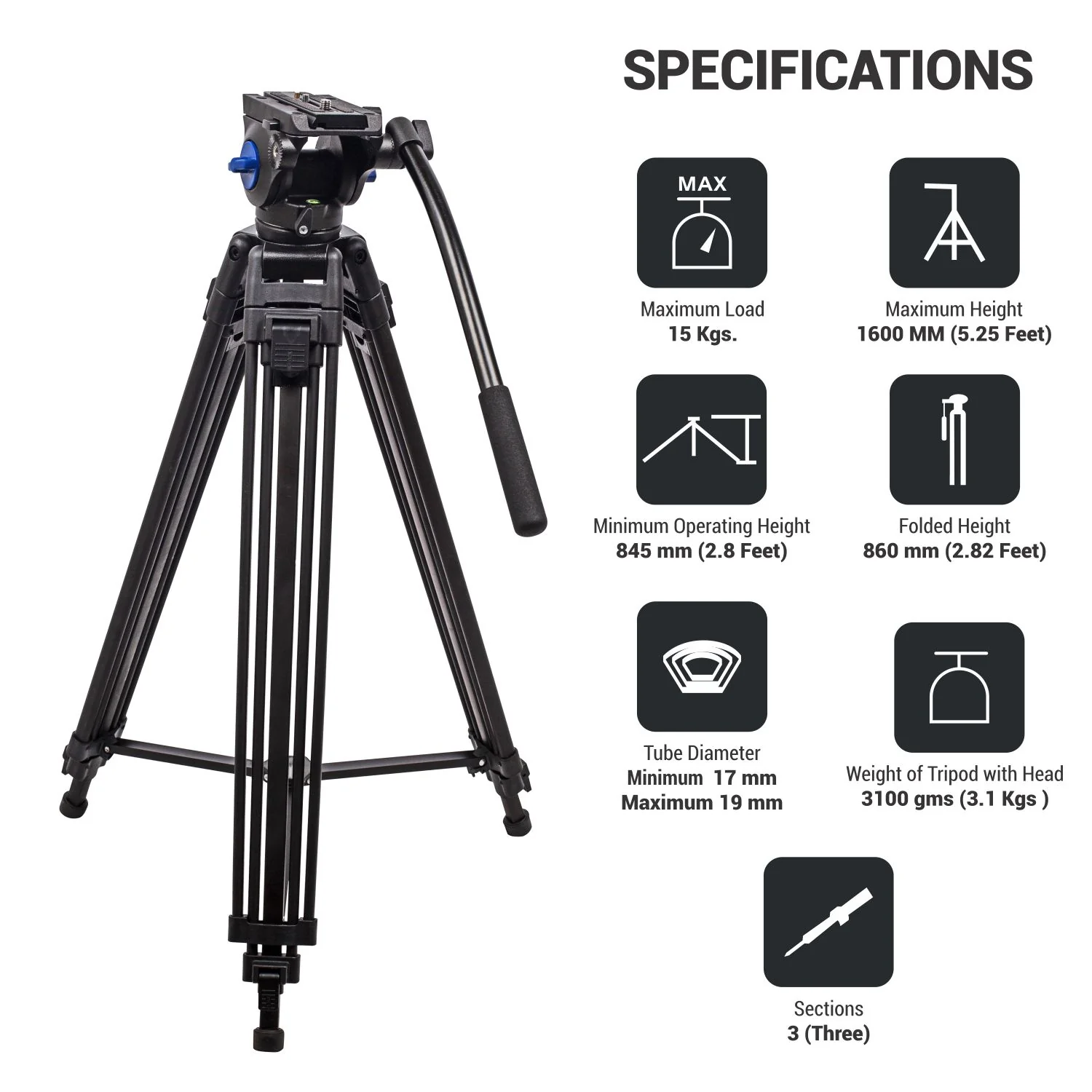 Digitek DPTR 601 VD Professional Tripod - Image 2