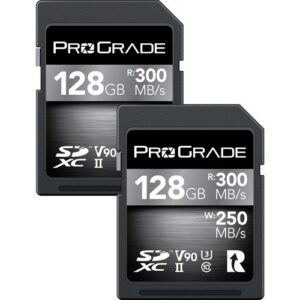 ProGrade Digital 128GB V90 UHS-II SDXC Memory Card 2-Pack
