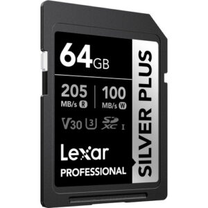 Lexar 64GB Professional SILVER PLUS UHS-I SDXC Memory Card