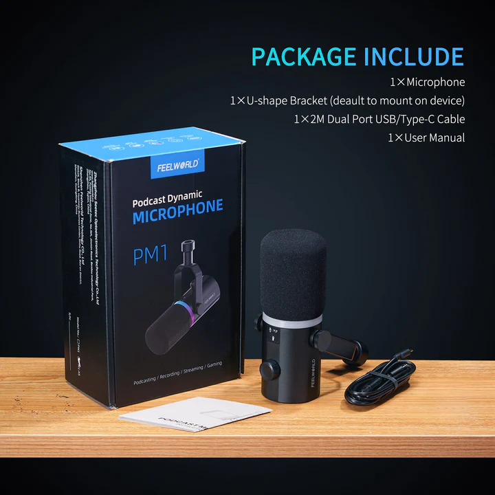 FEELWORLD PM1 XLR USB Dynamic Microphone - Image 9