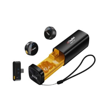 Digitek (DWM-124) 2-in-1 Wireless Microphone System for iPhone 15+ Above & Type-C Android, 80m Range, Noise Reduction & Echo Modes, For Creators & Vloggers