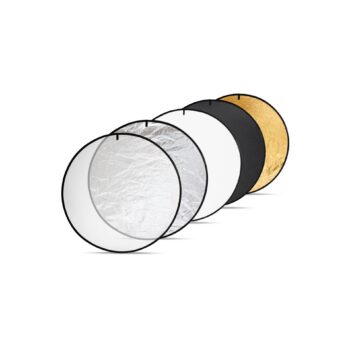 Digitek (DRB 5-1) Camera Reflector 47-inch /120 cm 5 in 1 Collapsible Multi-Disc Light with Bag - Translucent, Silver, Gold, White and Black for Studio Photography