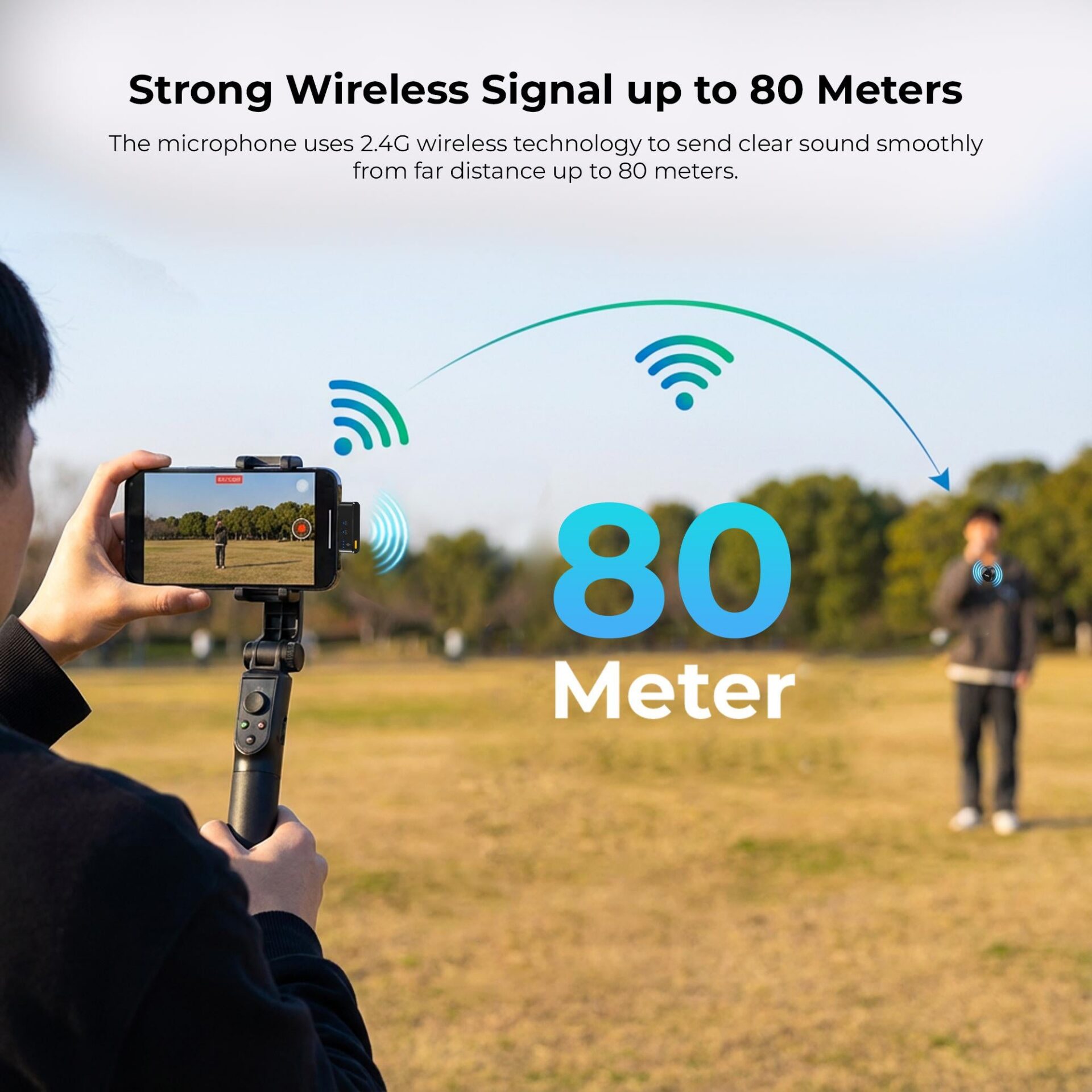 Digitek (DWM-124) 2-in-1 Wireless Microphone System for iPhone 15+ Above & Type-C Android, 80m Range, Noise Reduction & Echo Modes, For Creators & Vloggers - Image 4