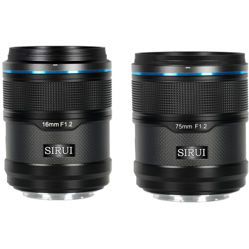 SIRUI Sniper 2 Lens Kit with 16mm f/1.2 and 75mm f/1.2 Lens (Sony E, Black)