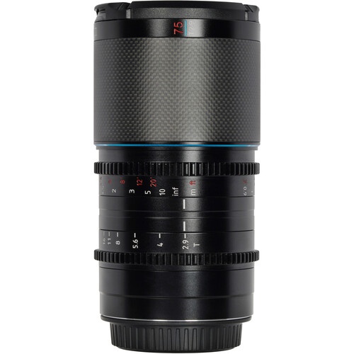 Sirui Saturn 75mm T2.9 1.6x Carbon Fiber Full-Frame Anamorphic Lens (Sony E, Blue Flare) - Image 2