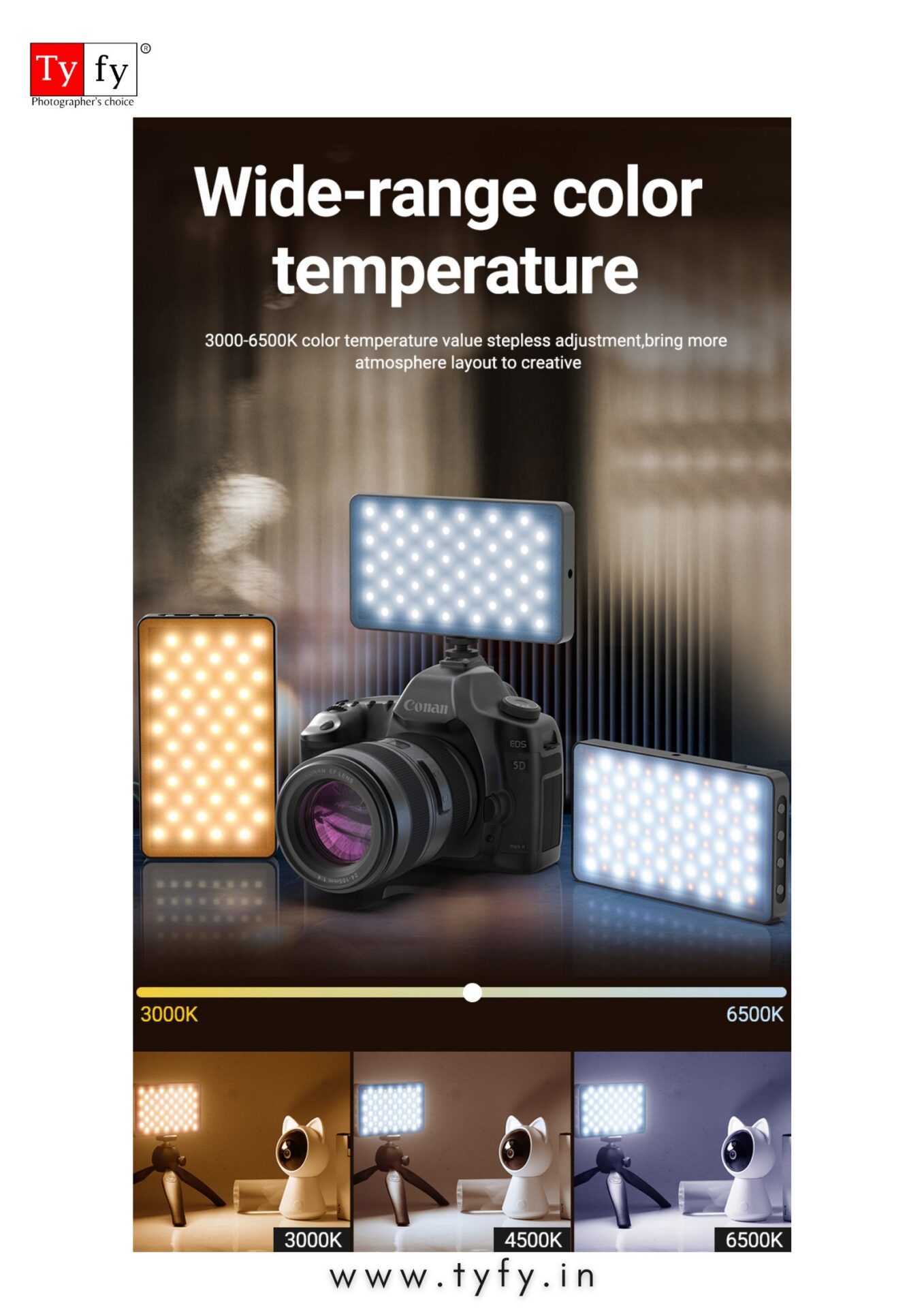 Tyfy VL – 140 LED PHOTOGRAPHY LIGHT - Image 2