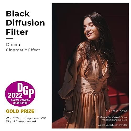 K&F Concept 82mm Black Diffusion 1/4 Filter Mist Cinematic Effect Filter with 28 Multi-Layer Coatings Waterproof/Scratch Resistant for Video/Vlog/Portrait Photography - Image 2