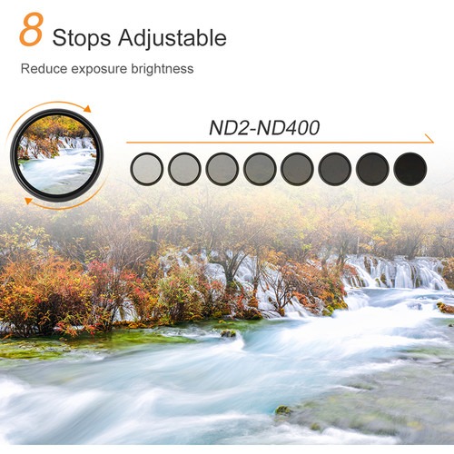 K&F Concept 72mm Variable Fader ND2-ND400 Filter - Image 4