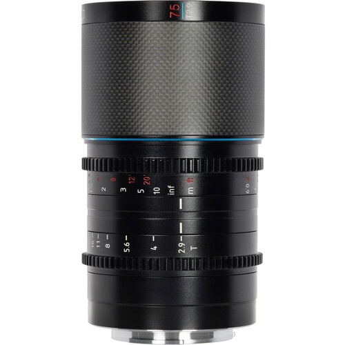 Sirui Saturn 75mm T2.9 1.6x Carbon Fiber Full-Frame Anamorphic Lens (Sony E, Blue Flare)