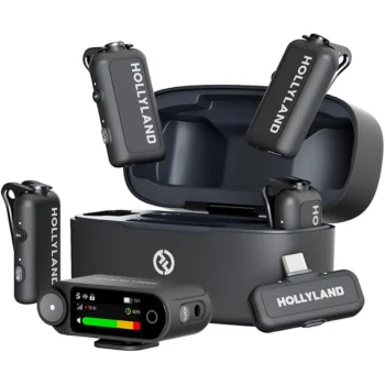 Hollyland LARK MAX 2 Combo 2.4GHz 4-Person Wireless Lavalier Microphone System, Space Gray
