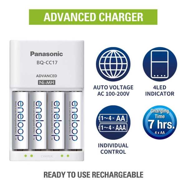 Panasonic eneloop CC17N advanced charger for AA & AAA rechargeable Batteries - Image 2