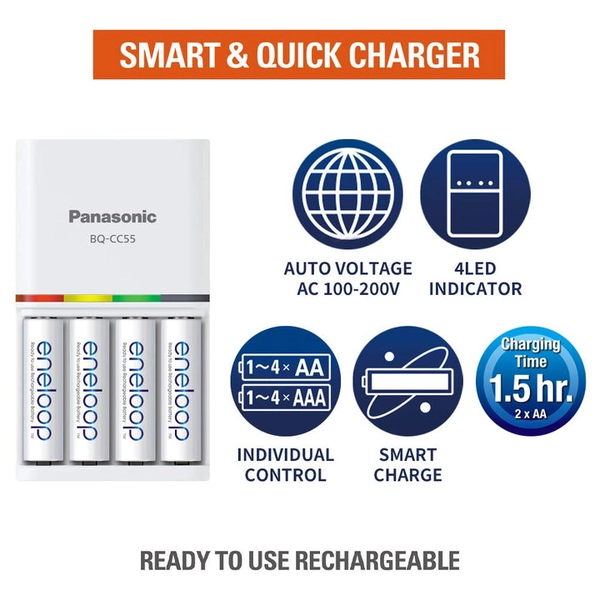 Panasonic Eneloop BQ-CC55N Advanced Smart and Quick Charger - Image 4