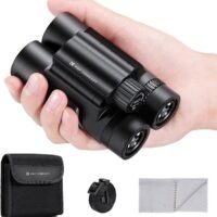 K&F Concept 10x25 Compact Binoculars for Kids and Adults, with BAK4 prism, FMC Lens, IP65 Waterproof & Neck Strap for Bird Watching Hunting Travel Camping Stargazing